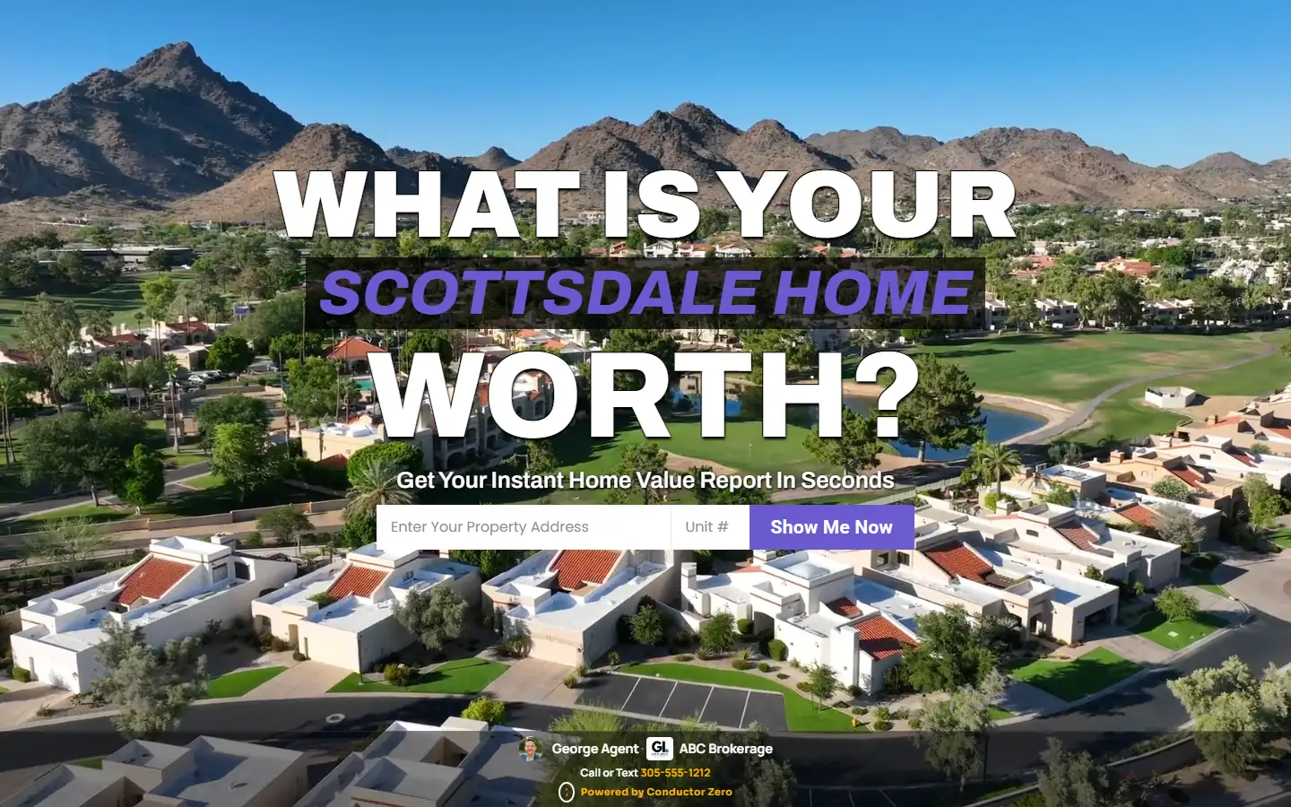 A live demo seller landing page for Scottsdale, AZ