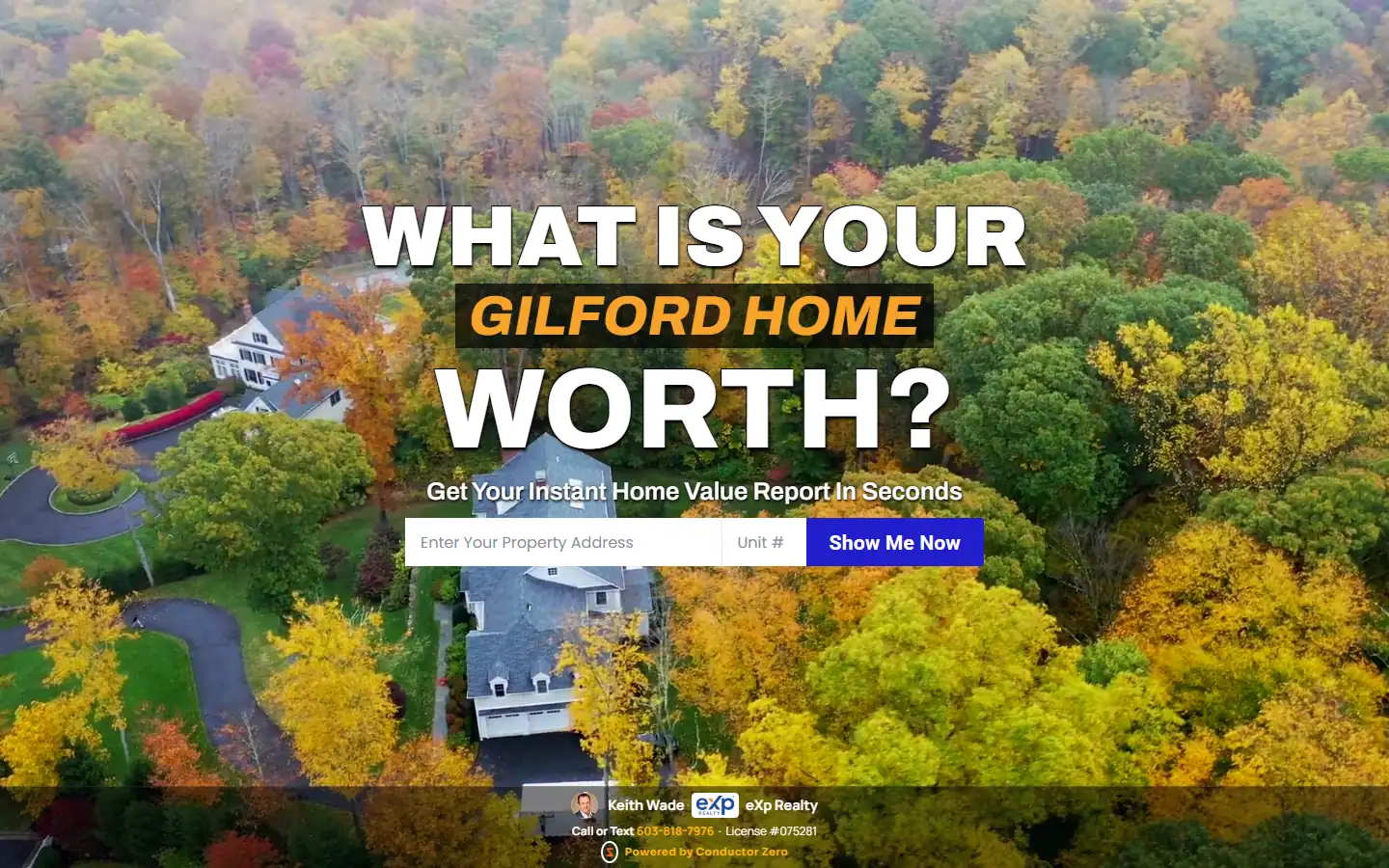 Keith Wade's live seller landing page for Gilford, NH